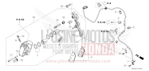 ETRIER DE FREIN AVANT CMX500AN de 2022